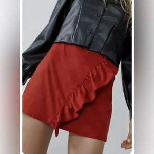 Zara Red Ruffled Skort